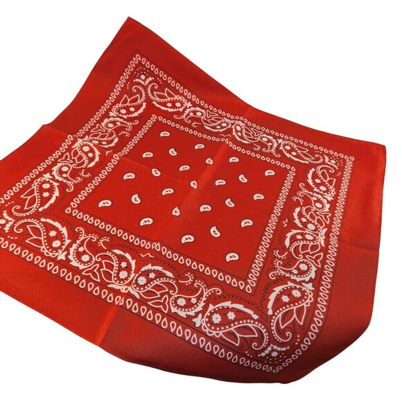 Red Colorful Bandanas 21x21 Inch Square Western Style Scarves Set of 4 - Picture 2 of 8